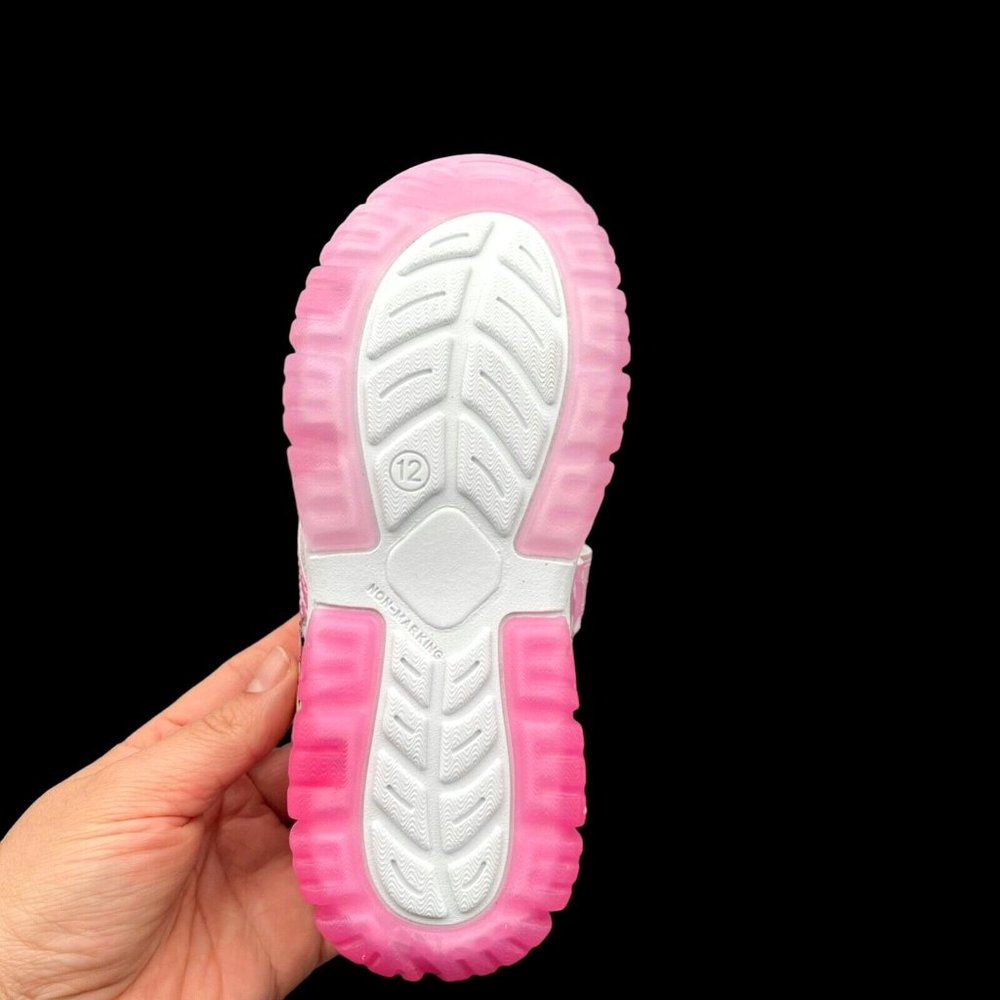 Disney Minnie Mouse Little Girls Light Up Sandals Size 12 Pink Strappy Open Toe - Picture 11 of 16
